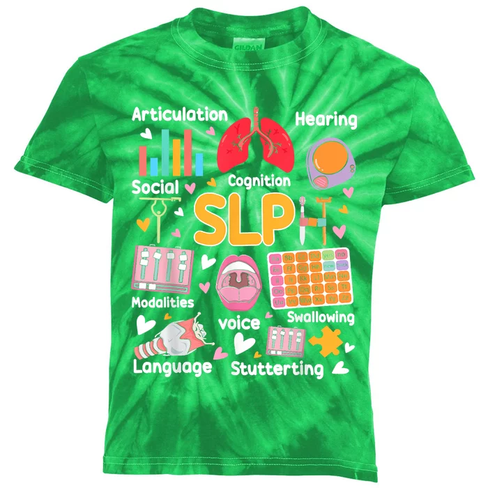 Speech Therapy Speech Language Pathologist Therapist SLP Kids Tie-Dye T-Shirt