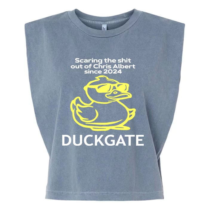 Scaring The Shit Out Of Chris Albert Since 2024 Duckgate Garment-Dyed Women's Muscle Tee