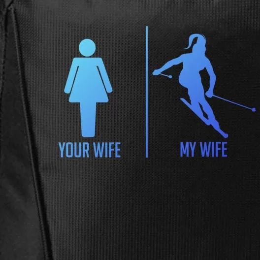 Ski Trip Skiing Wife Husband Marriage Gift City Backpack