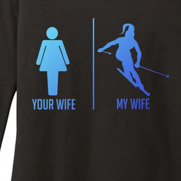 Ski Trip Skiing Wife Husband Marriage Gift Womens CVC Long Sleeve Shirt