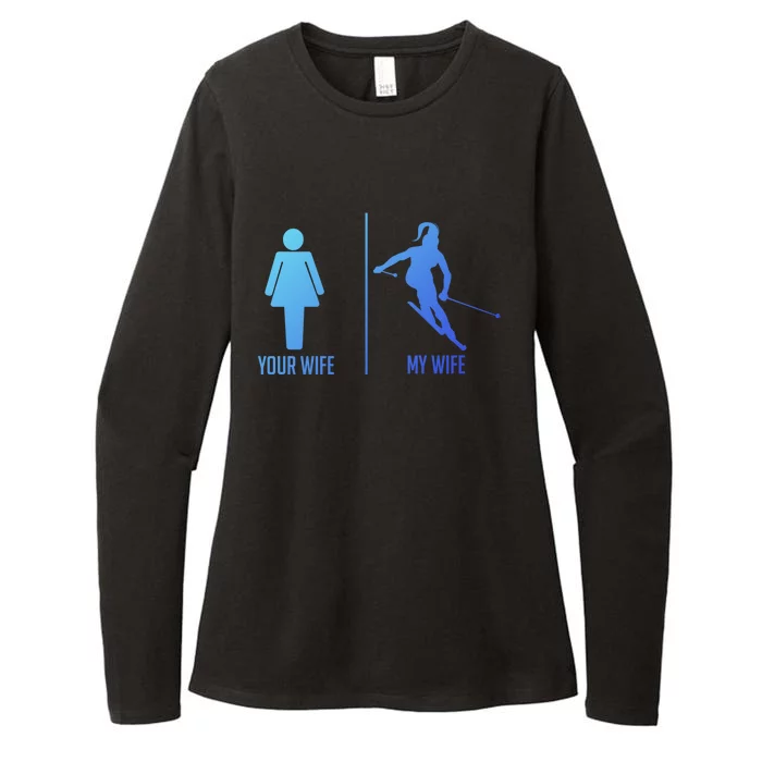 Ski Trip Skiing Wife Husband Marriage Gift Womens CVC Long Sleeve Shirt