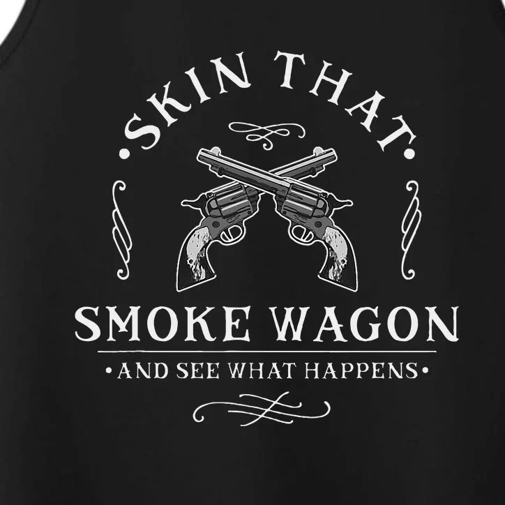 Skin That Smoke Wagon Western Distressed Revolver Performance Tank