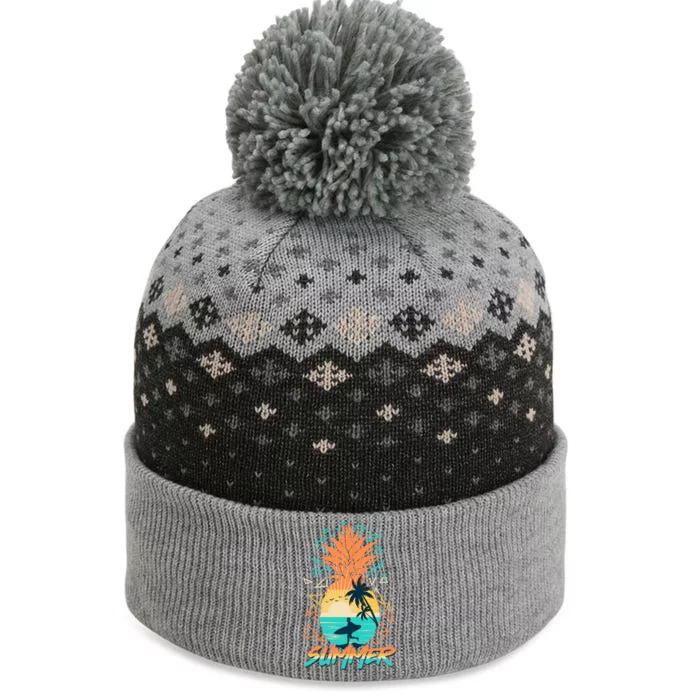 Summer Time Sufer Pineapple The Baniff Cuffed Pom Beanie