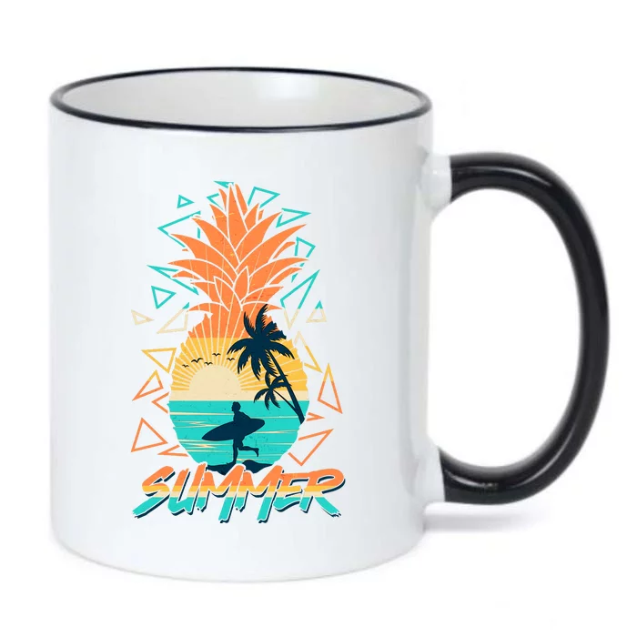 Summer Time Sufer Pineapple Black Color Changing Mug