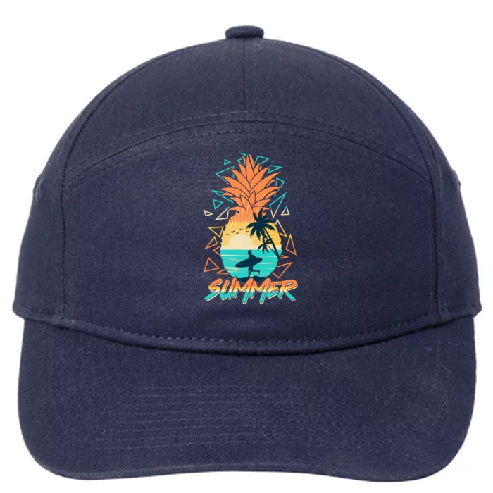 Summer Time Sufer Pineapple 7-Panel Snapback Hat