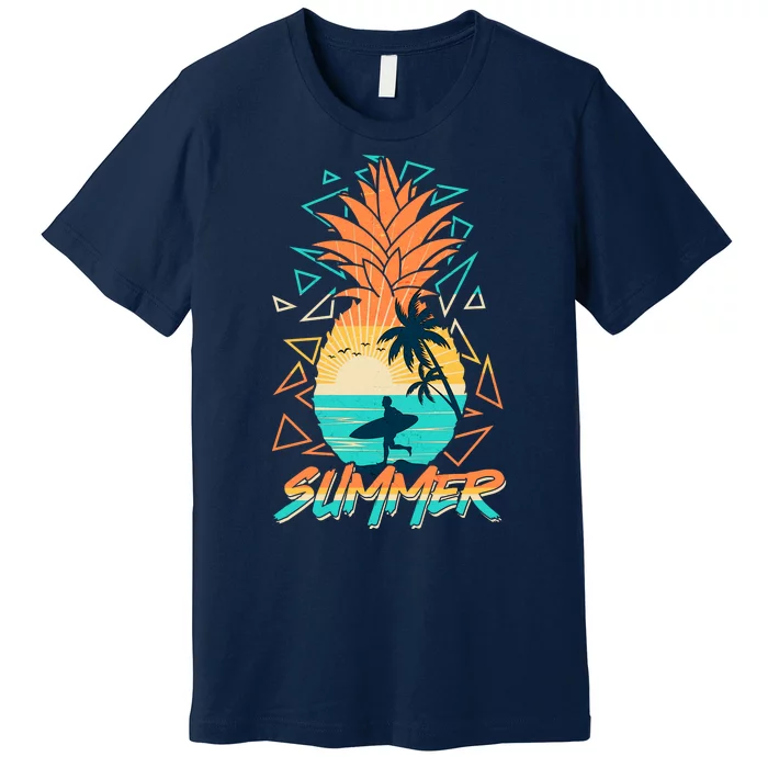 Summer Time Sufer Pineapple Premium T-Shirt