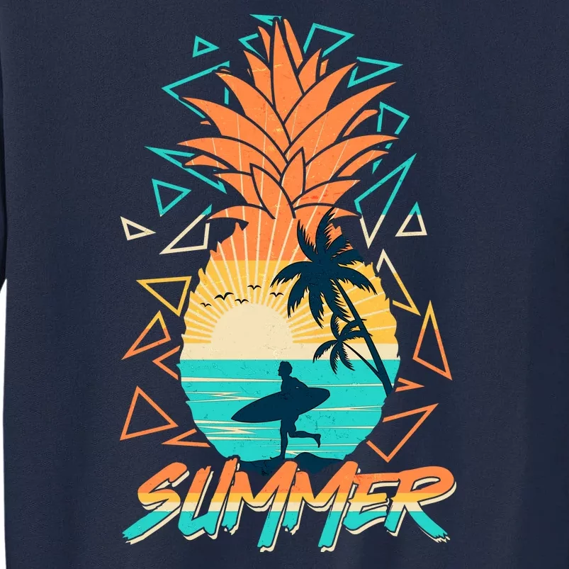 Summer Time Sufer Pineapple Tall Sweatshirt