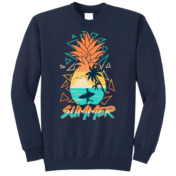 Summer Time Sufer Pineapple Tall Sweatshirt