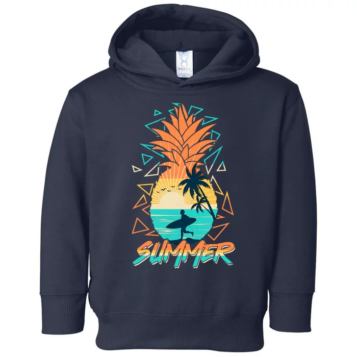 Summer Time Sufer Pineapple Toddler Hoodie