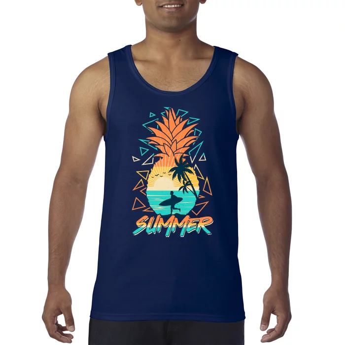 Summer Time Sufer Pineapple Tank Top