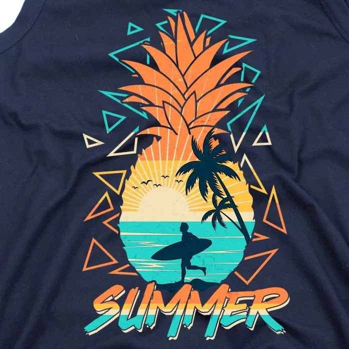 Summer Time Sufer Pineapple Tank Top