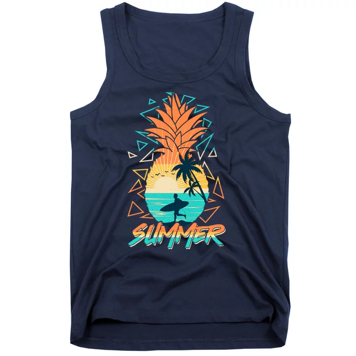 Summer Time Sufer Pineapple Tank Top