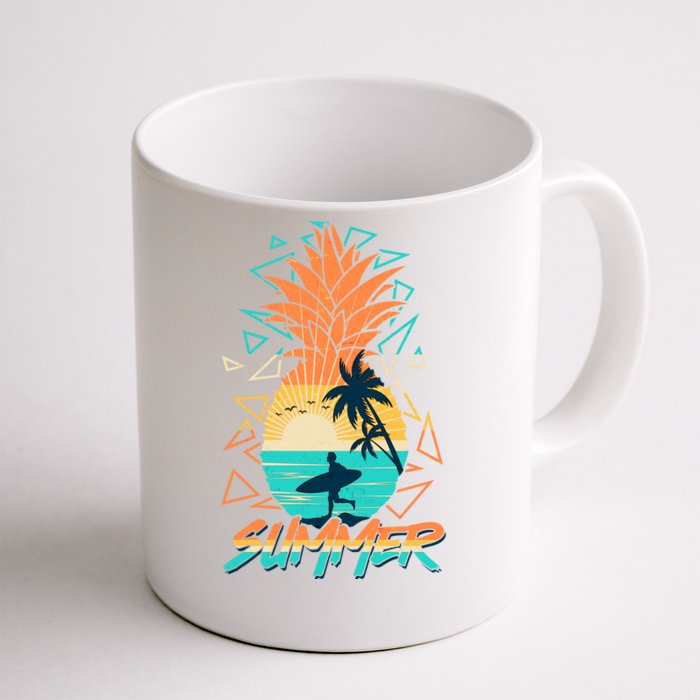 Summer Time Sufer Pineapple Front & Back Coffee Mug