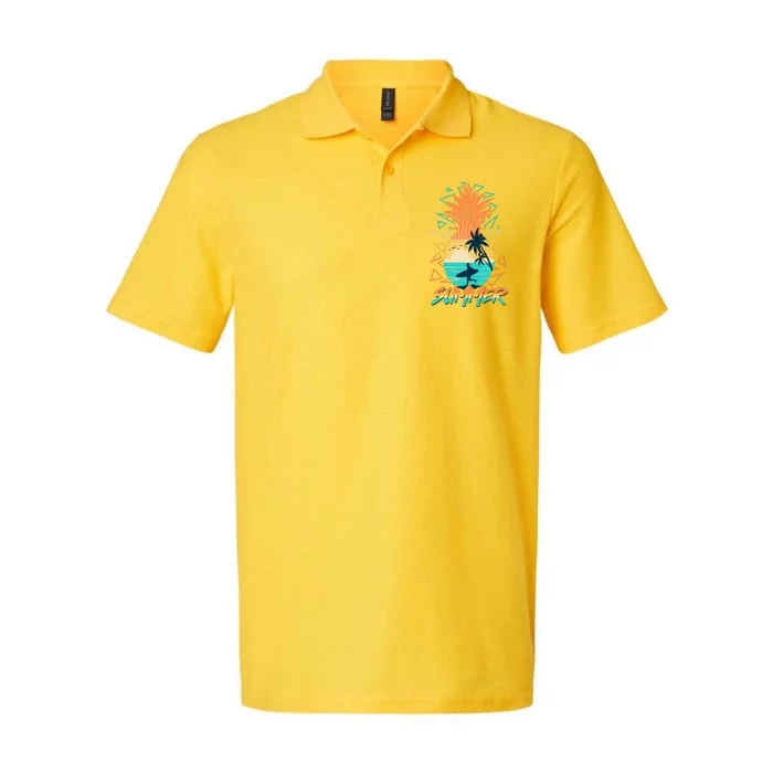 Summer Time Sufer Pineapple Softstyle Adult Sport Polo