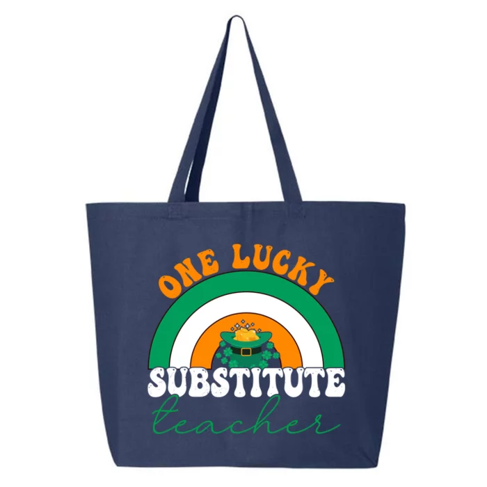 Substitute Teacher St Patricks One Lucky Teacher Rainbow Gift 25L Jumbo Tote