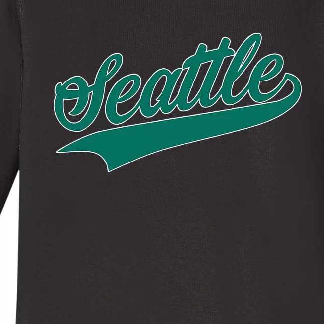 Seattle Text Baby Long Sleeve Bodysuit