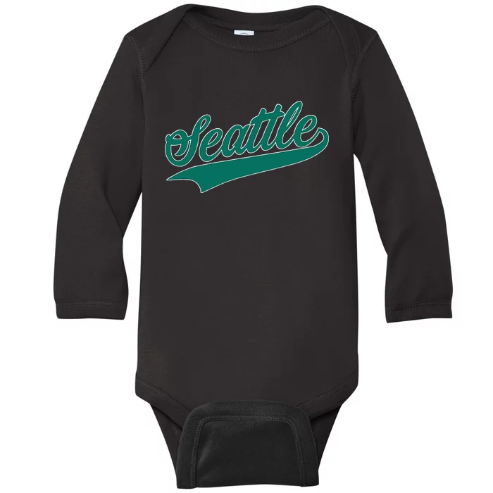 Seattle Text Baby Long Sleeve Bodysuit