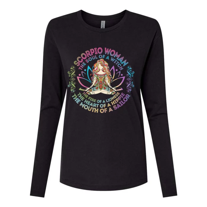 Scorpio The Soul Of A Witch Birthday Hippie Soul Gift Womens Cotton Relaxed Long Sleeve T-Shirt