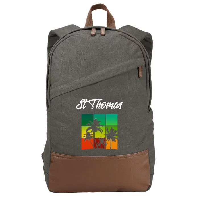 St Thomas Souvenir Cool Virgin Islands Cotton Canvas Backpack