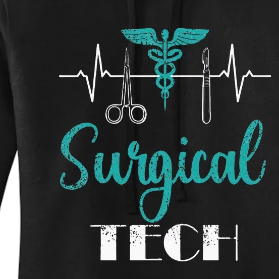 Scrub Tech Surgical Tech Week Technologist Technicians EKG Women's Pullover Hoodie