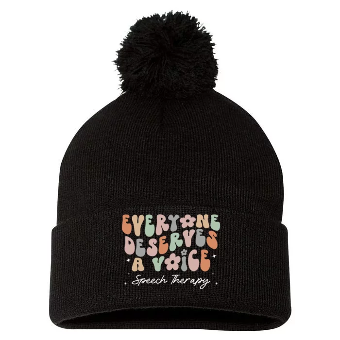 Speech Therapy Speech Language Pathologist SLP Therapist Pom Pom 12in Knit Beanie