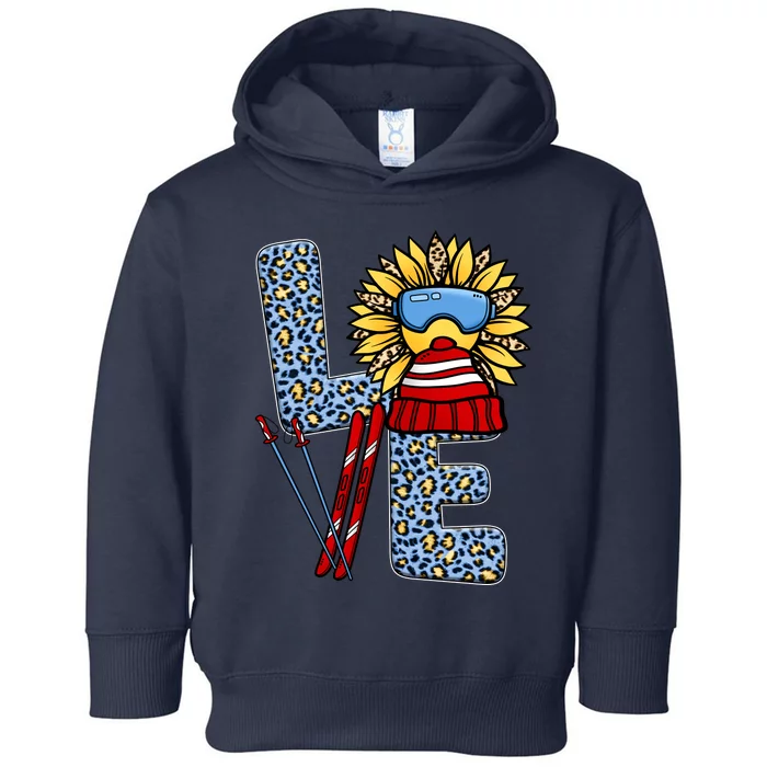 Skiing T Shirts Love Leopard Sunflower Graphic Plus Size Toddler Hoodie