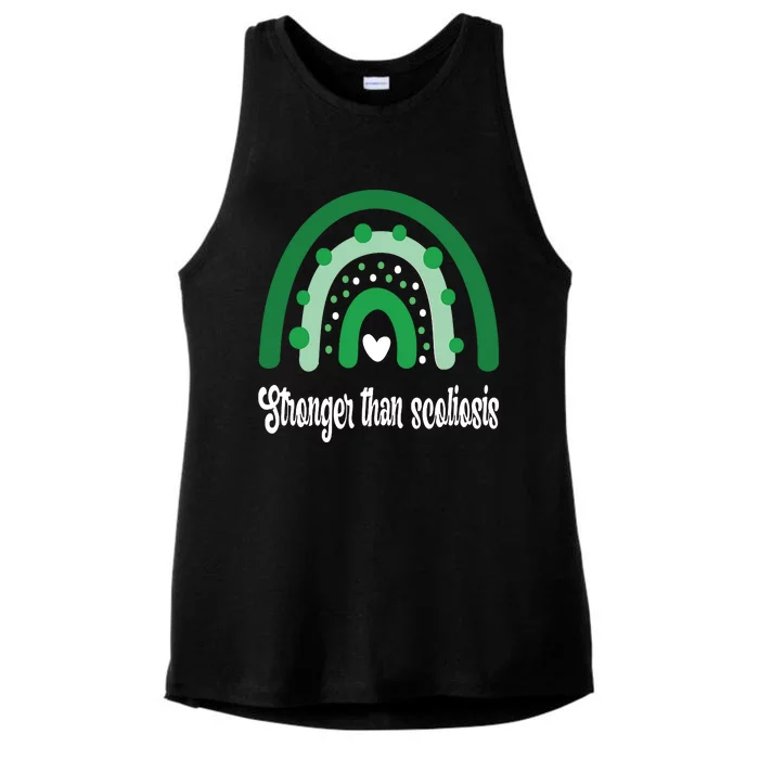 Stronger Than Scoliosis Rainbow Ladies Tri-Blend Wicking Tank