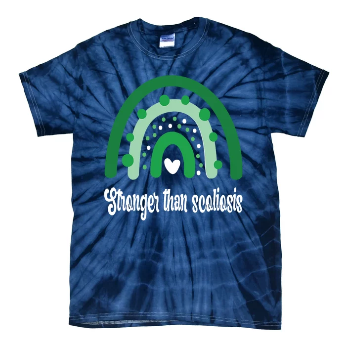 Stronger Than Scoliosis Rainbow Tie-Dye T-Shirt