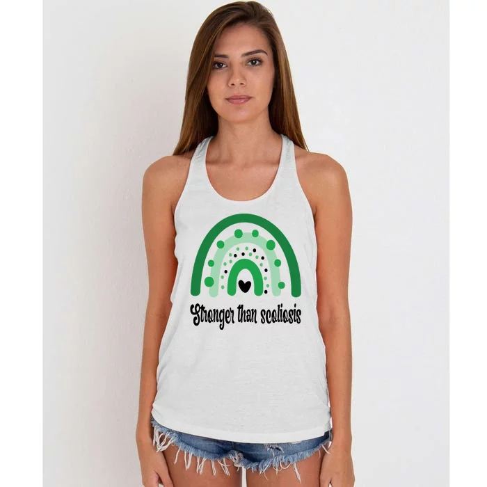 Stronger Than Scoliosis Rainbow Women's Knotted Racerback Tank