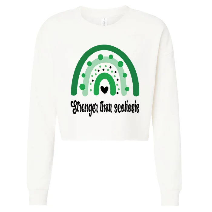 Stronger Than Scoliosis Rainbow Cropped Pullover Crew