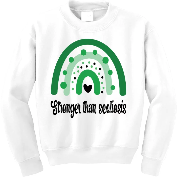 Stronger Than Scoliosis Rainbow Kids Sweatshirt