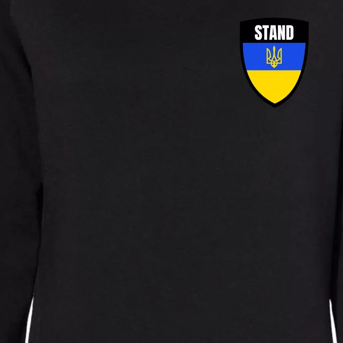 Stand Tactical Support Ukrainian Flag Shield I Stand With Ukraine Military Womens California Wash Sweatshirt