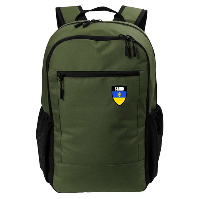 Stand Tactical Support Ukrainian Flag Shield I Stand With Ukraine Military Daily Commute Backpack