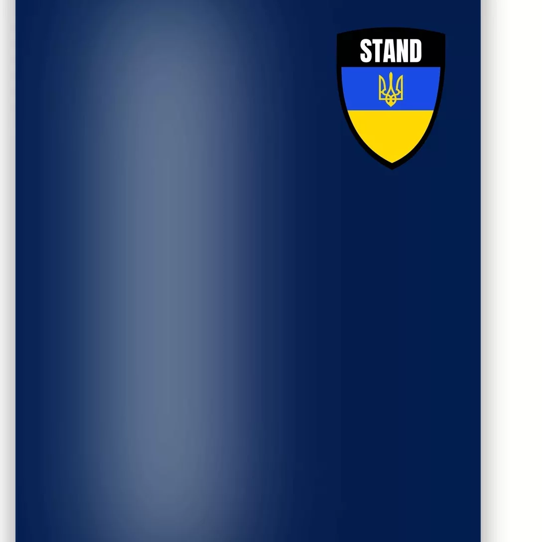 Stand Tactical Support Ukrainian Flag Shield I Stand With Ukraine Military Poster