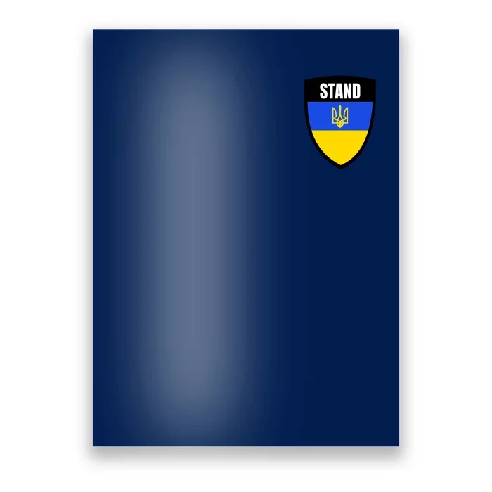 Stand Tactical Support Ukrainian Flag Shield I Stand With Ukraine Military Poster