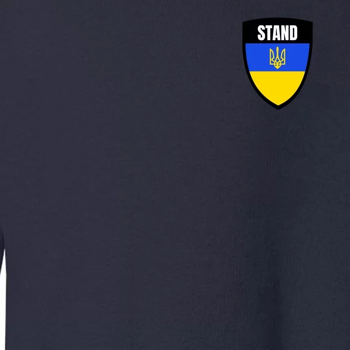 Stand Tactical Support Ukrainian Flag Shield I Stand With Ukraine Military Toddler Sweatshirt