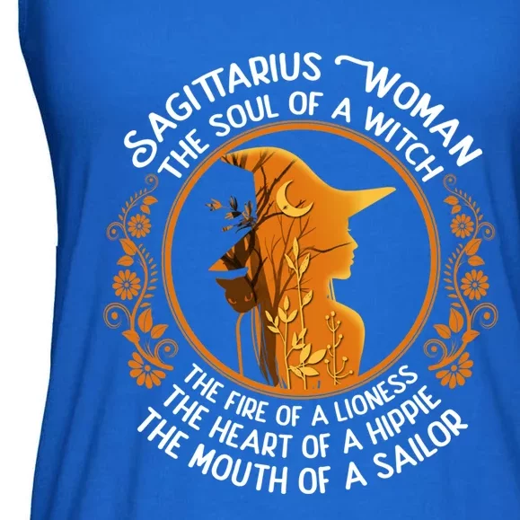 Sagittarius The Soul Of A Witch Zodiac Sign Birthday Cool Gift Ladies Essential Flowy Tank