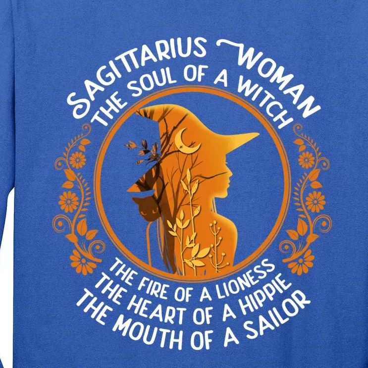 Sagittarius The Soul Of A Witch Zodiac Sign Birthday Cool Gift Tall Long Sleeve T-Shirt