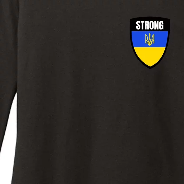 Strong Tactical Support Ukrainian Flag Shield I Stand With Ukraine Military Womens CVC Long Sleeve Shirt