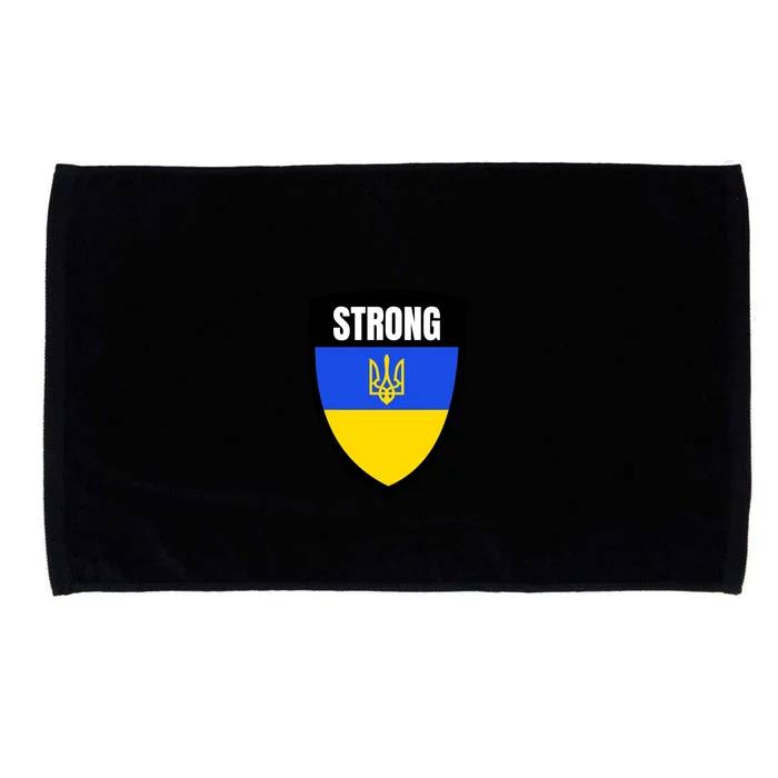 Strong Tactical Support Ukrainian Flag Shield I Stand With Ukraine Military Microfiber Hand Towel