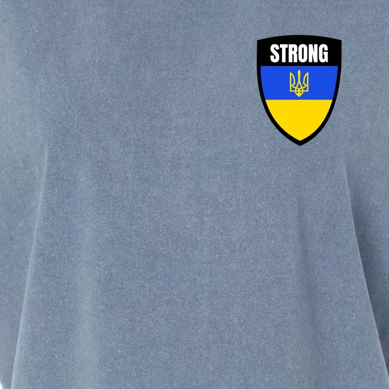 Strong Tactical Support Ukrainian Flag Shield I Stand With Ukraine Military Garment-Dyed Women's Muscle Tee