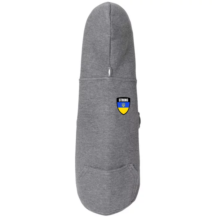 Strong Tactical Support Ukrainian Flag Shield I Stand With Ukraine Military Doggie 3-End Fleece Hoodie