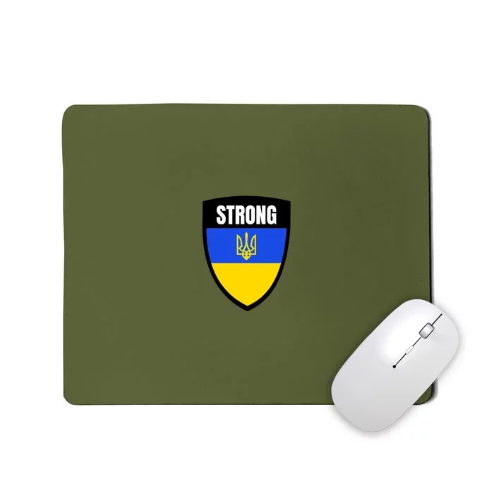 Strong Tactical Support Ukrainian Flag Shield I Stand With Ukraine Military Mousepad