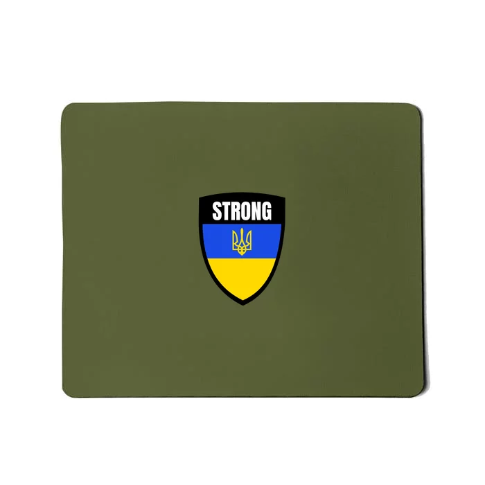 Strong Tactical Support Ukrainian Flag Shield I Stand With Ukraine Military Mousepad