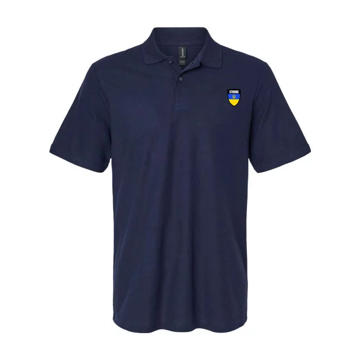 Strong Tactical Support Ukrainian Flag Shield I Stand With Ukraine Military Softstyle Adult Sport Polo