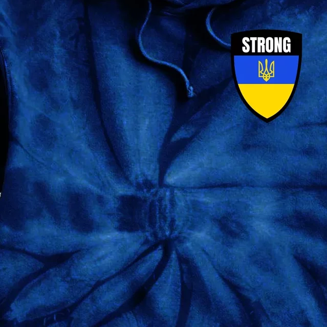 Strong Tactical Support Ukrainian Flag Shield I Stand With Ukraine Military Tie Dye Hoodie