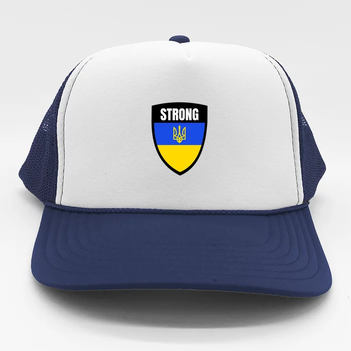 Strong Tactical Support Ukrainian Flag Shield I Stand With Ukraine Military Trucker Hat