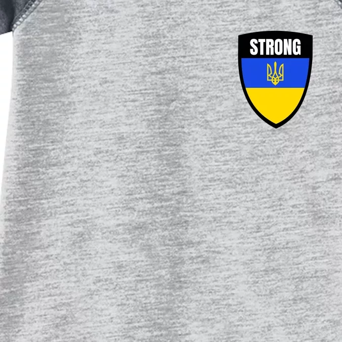 Strong Tactical Support Ukrainian Flag Shield I Stand With Ukraine Military Infant Baby Jersey Bodysuit