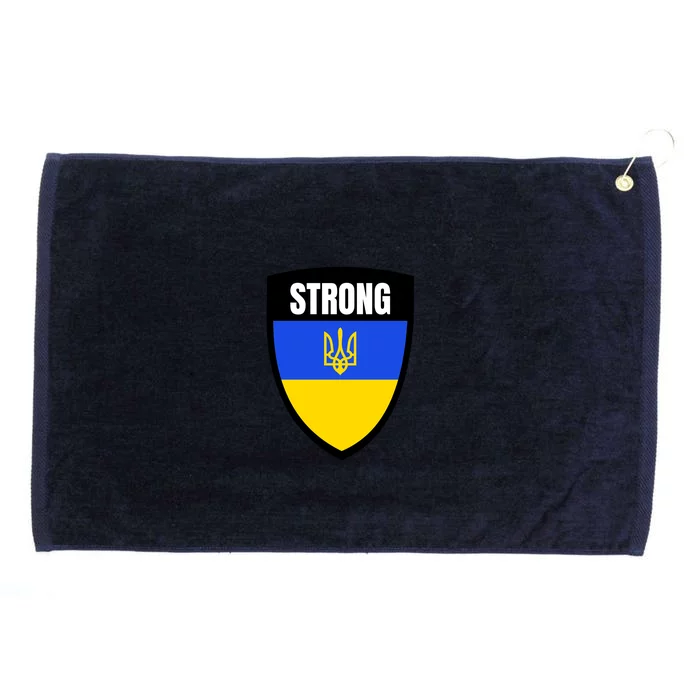 Strong Tactical Support Ukrainian Flag Shield I Stand With Ukraine Military Grommeted Golf Towel