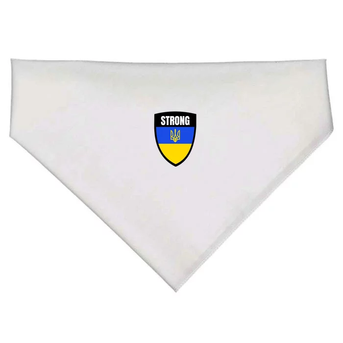 Strong Tactical Support Ukrainian Flag Shield I Stand With Ukraine Military USA-Made Doggie Bandana